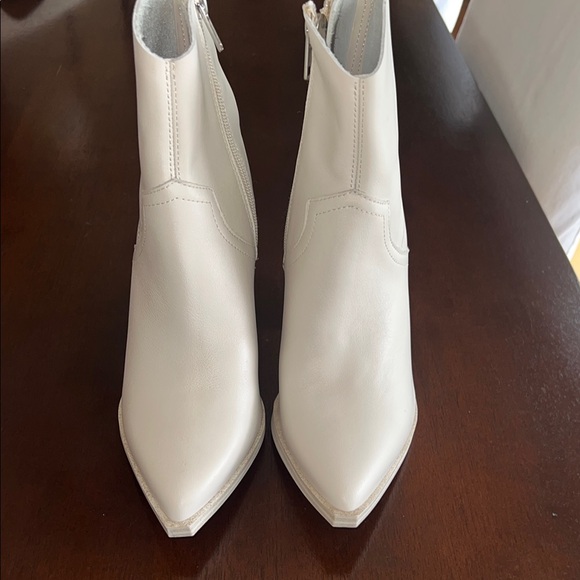 Steve Madden Cream Ankle Booties with Chunky Heel - Picture 8 of 10